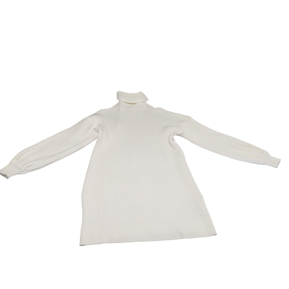 ANRABESS Womens Sweater Dress Turtleneck Lantern Sleeve Casual White Size M NWT - Picture 6 of 11
